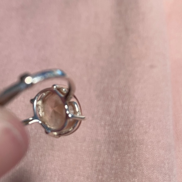 Lab Created Morganite Ring set in Sterling Silver - Picture 7 of 7